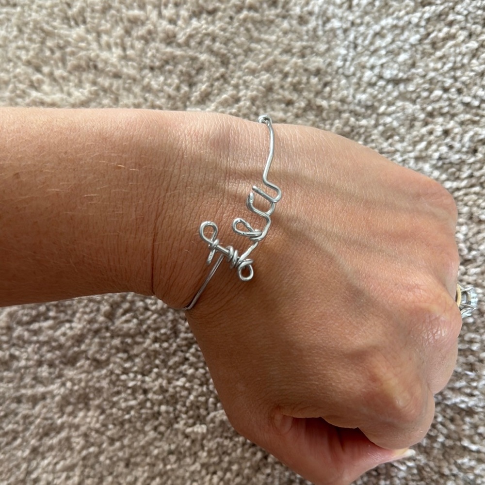 Elegant Silver Wire LEA Name Bracelet